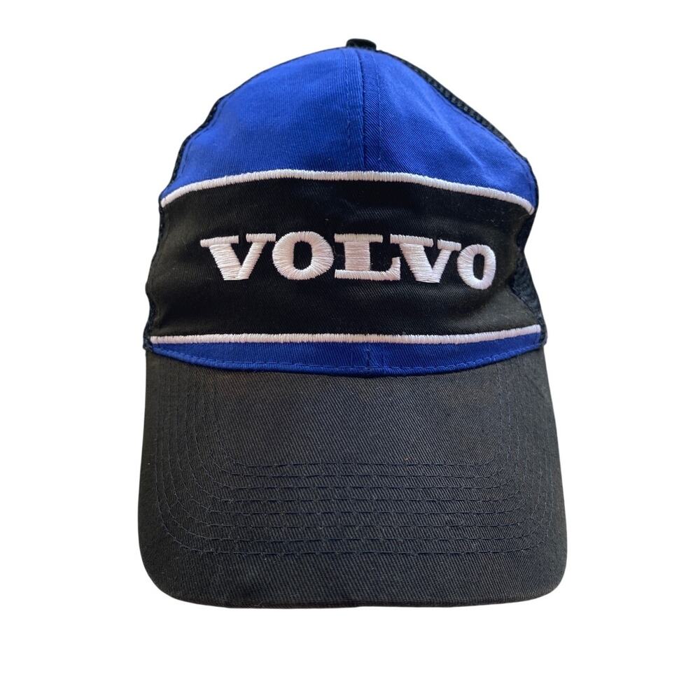 Volvo Trucker Hat Mesh Back Blue Black Snapback Baseball Cap